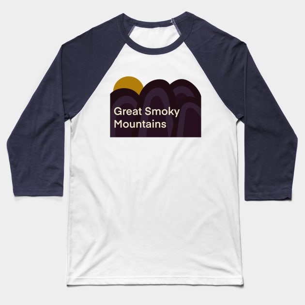 The Great Smoky Mountains Baseball T-Shirt by Obstinate and Literate